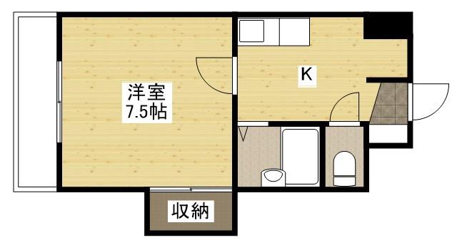 ルミノーソ三篠(1K/5階)の間取り写真