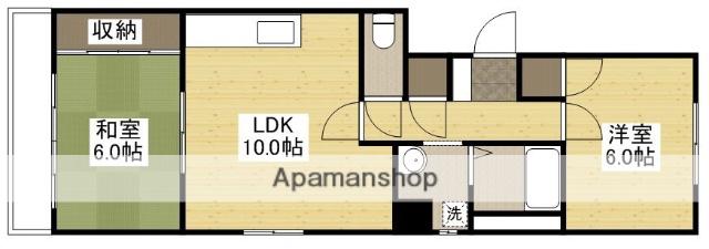 N-1ビル(2LDK/2階)の間取り写真