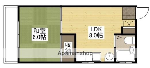 大松庚午ビル(1LDK/4階)の間取り写真