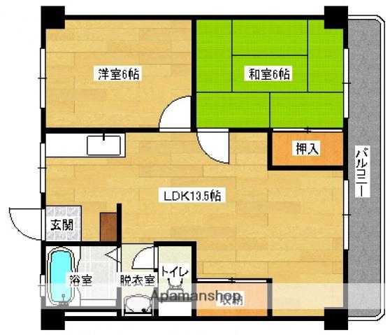 三保マンション(2LDK/3階)の間取り写真