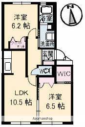フレヴェール(2LDK/1階)の間取り写真