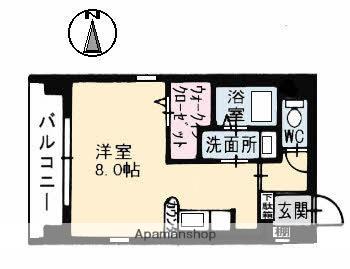 サンハート(ワンルーム/3階)の間取り写真