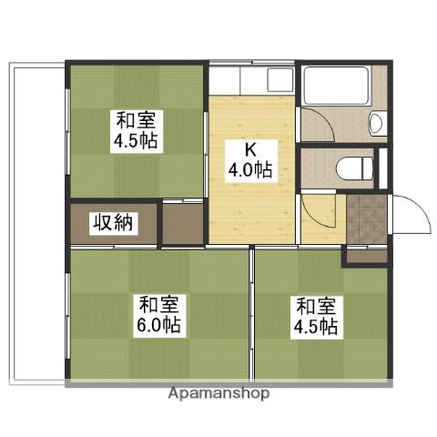 海老園春秋マンション(3K/2階)の間取り写真