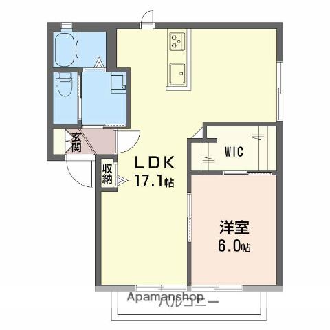 コーポ松浦Ⅱ(1LDK/2階)の間取り写真