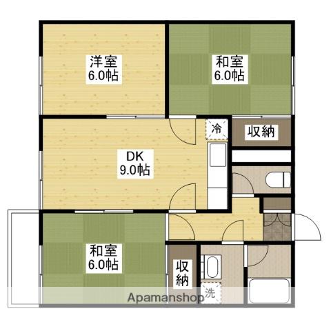 サンパレス温品(3DK/1階)の間取り写真