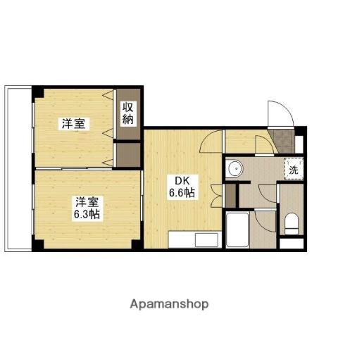 第一大内ビル(2DK/2階)の間取り写真