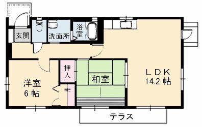 リンデンハイム(2LDK/1階)の間取り写真