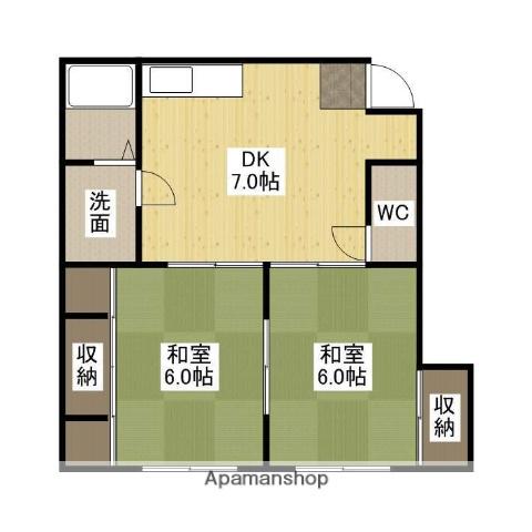 上田第2アパート(2DK/1階)の間取り写真