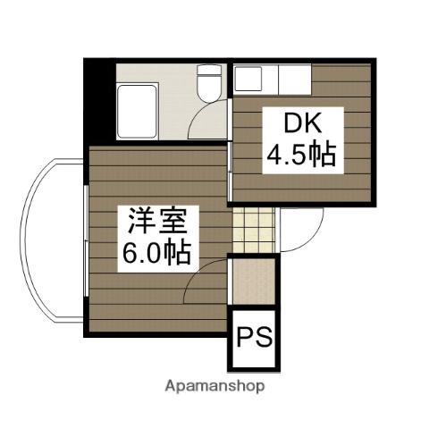 アイランド丸和(1DK/2階)の間取り写真