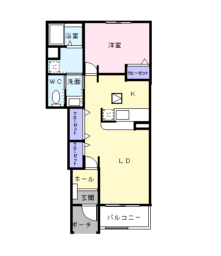サンリットヴィラⅠ(1LDK/1階)の間取り写真
