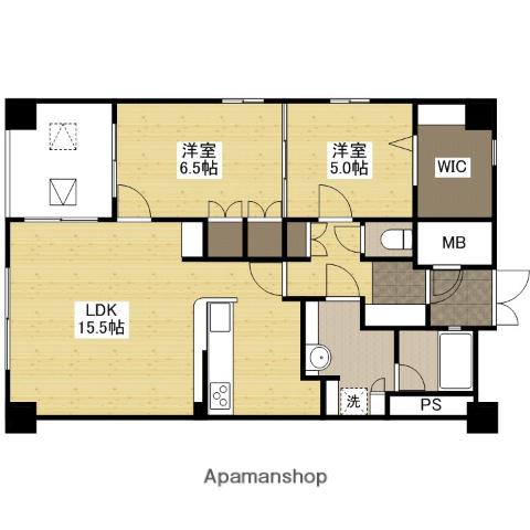 グランドメゾン幟町(2LDK/4階)の間取り写真