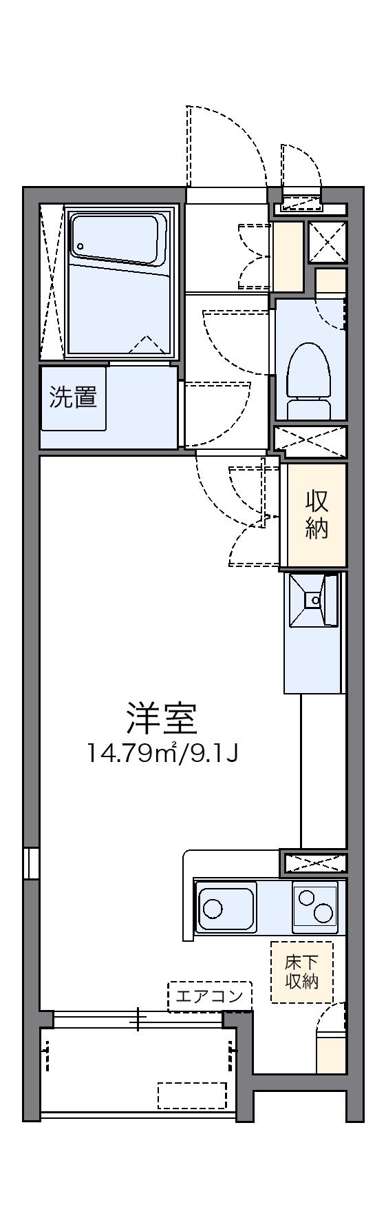 レオネクストカーサカメヤマ(ワンルーム/1階)の間取り写真