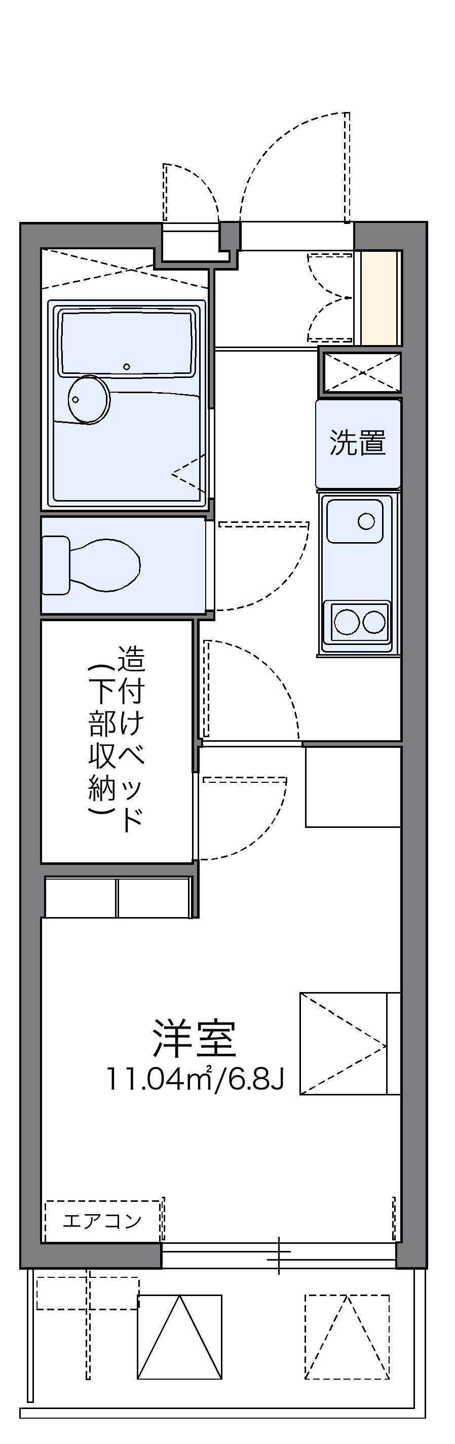 レオパレス広白岳(1K/3階)の間取り写真