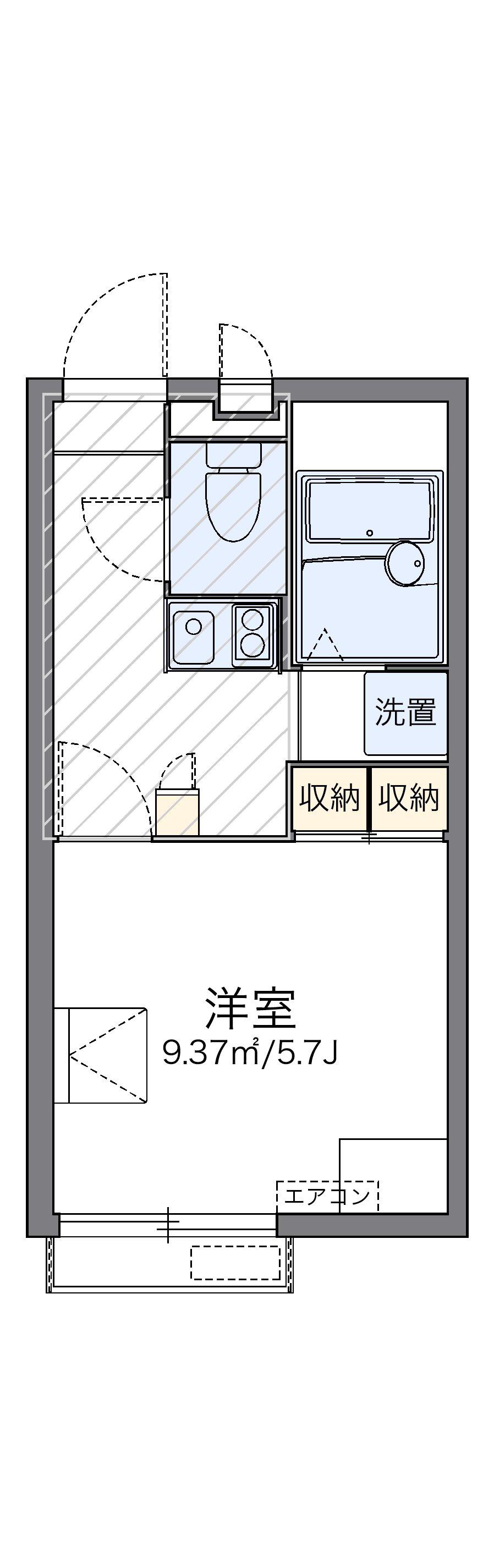 レオパレスFUTASE(1K/2階)の間取り写真
