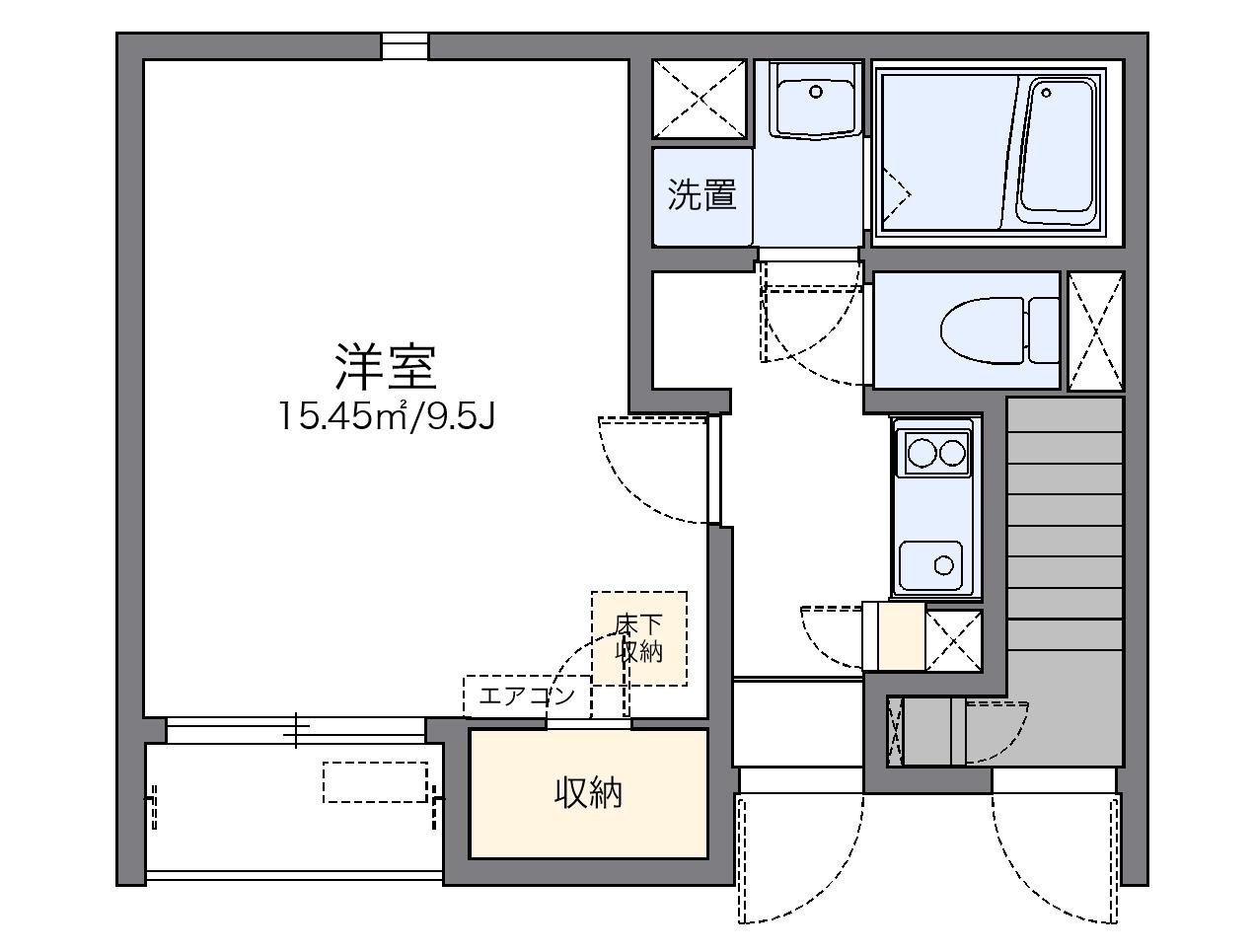 レオネクストファミーユS(1K/1階)の間取り写真