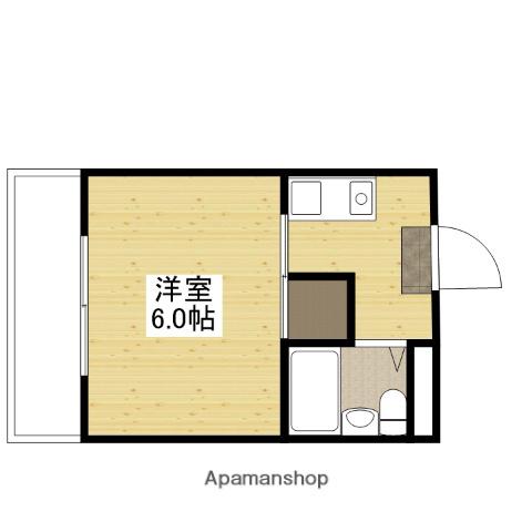 ZAKI BUILDING NO.5(1K/4階)の間取り写真