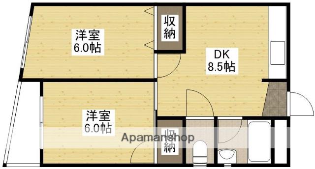 山崎ビル(2DK/3階)の間取り写真