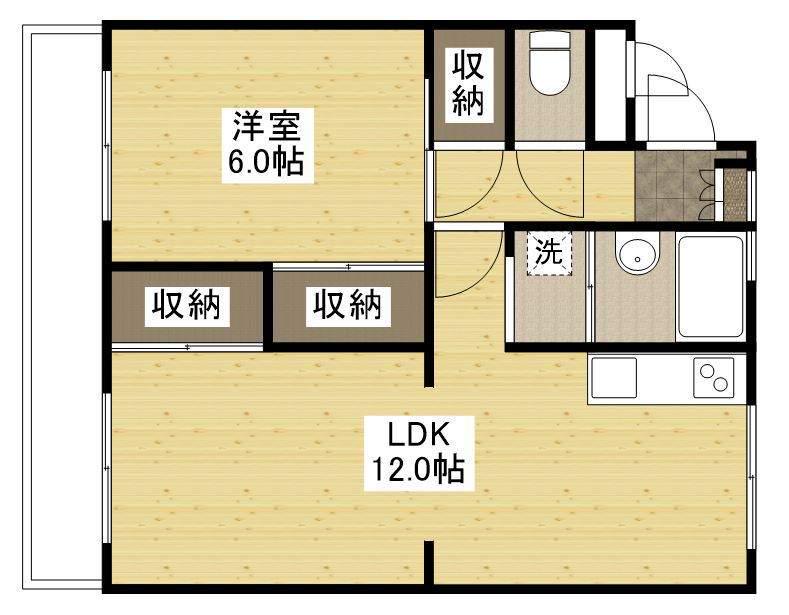 KSB WASHOU(1LDK/1階)の間取り写真