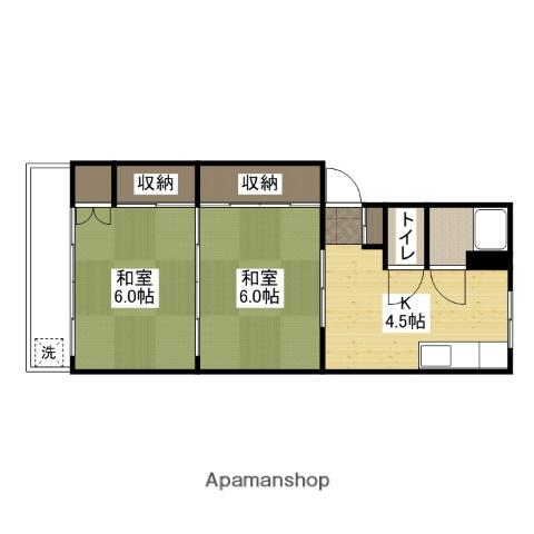 福地ビル(2K/3階)の間取り写真