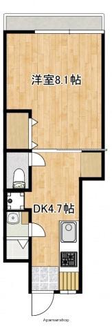 岩本ビル(1DK/2階)の間取り写真