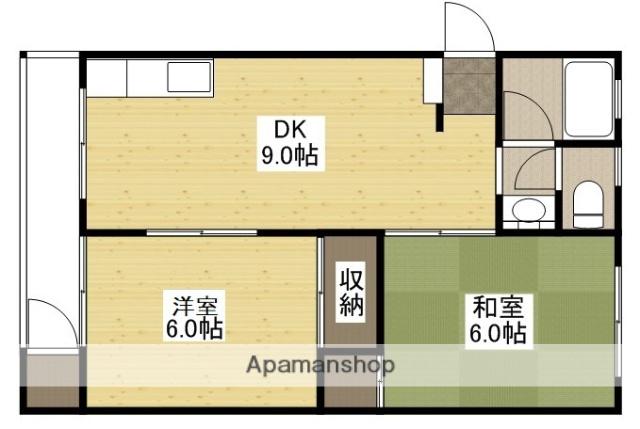 清水アパート(2DK/2階)の間取り写真