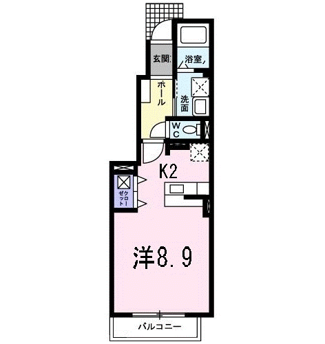 ラナコッタ(1K/1階)の間取り写真
