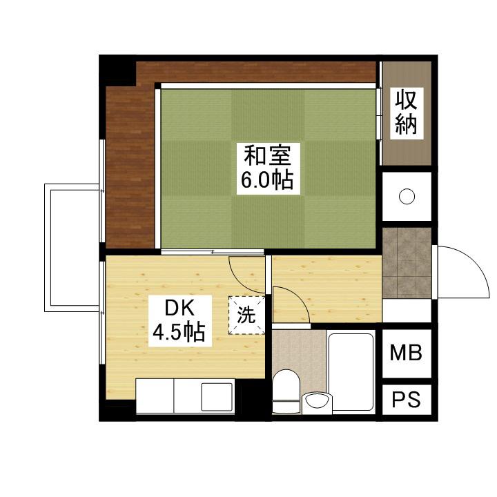 チサンマンション広島(1DK/6階)の間取り写真