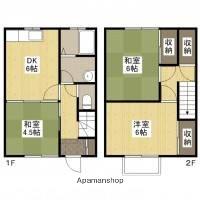 コーポ波多見A棟(3DK/2階)の間取り写真