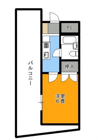 西原マンション(1K/3階)の間取り写真