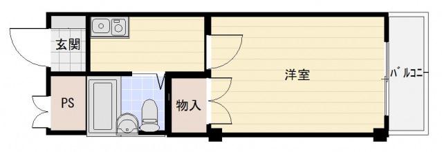 西原マンション(1K/3階)の間取り写真