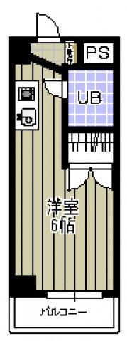 サウスヒルズ(1K/4階)の間取り写真