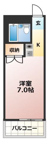 キングスフォーラム(1K/4階)の間取り写真