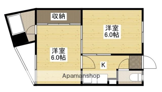 明徳ビル(2K/3階)の間取り写真