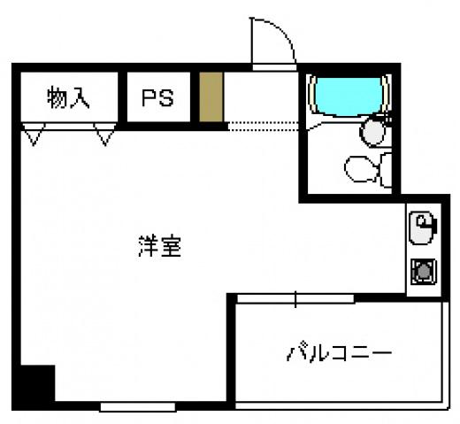 ヴェルソーヤスダ(ワンルーム/3階)の間取り写真
