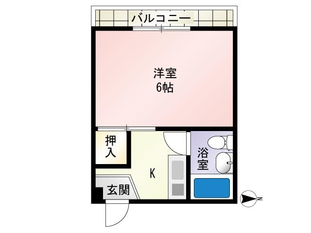 Aみゆきビル(1K/2階)の間取り写真