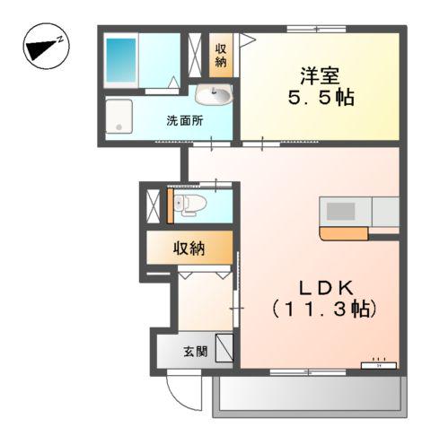 MAISON DE CHERIR Y(1LDK/1階)の間取り写真