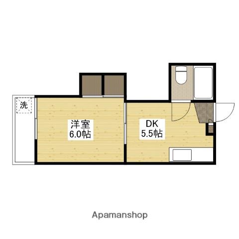 矢野ビル(1DK/3階)の間取り写真
