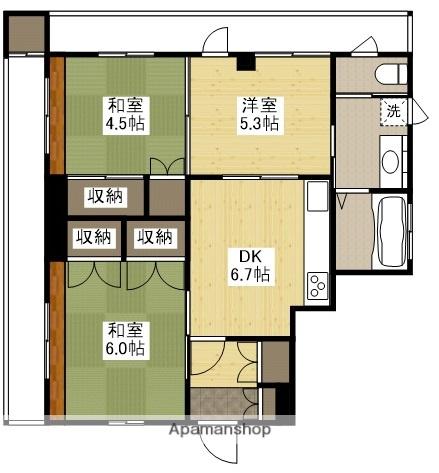 コーポ吉岡(3DK/1階)の間取り写真