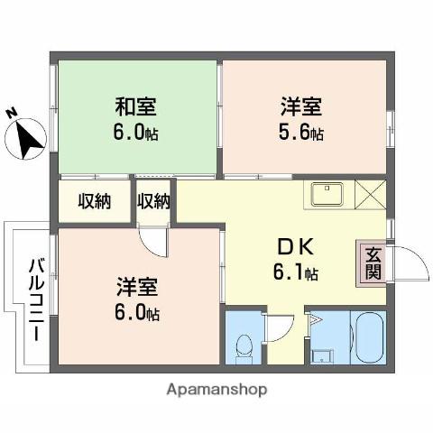 フォーブル吉村 A棟(3DK/2階)の間取り写真