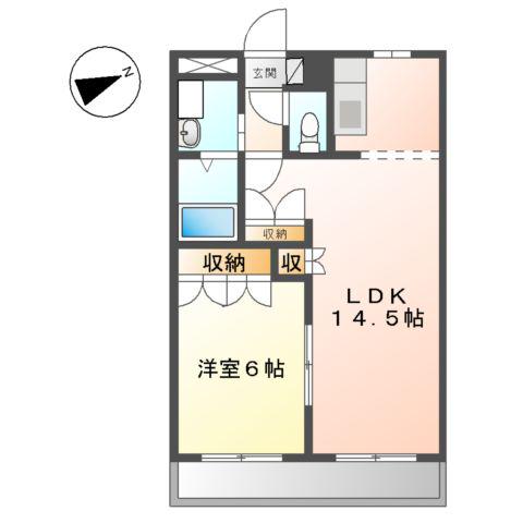 シャルマン祇園(1LDK/1階)の間取り写真