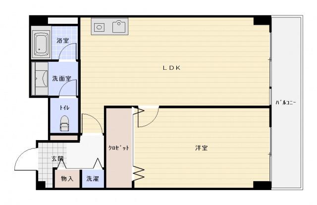 WAKO ILE BLANCHE(1LDK/9階)の間取り写真