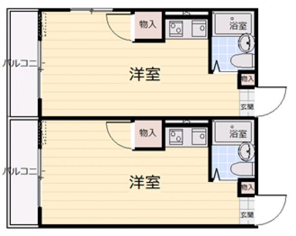 グリーンハイツ草津Ⅱ(ワンルーム/2階)の間取り写真