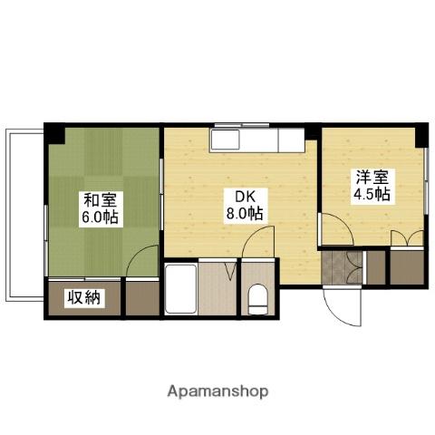 ファビス楠木3(2DK/2階)の間取り写真