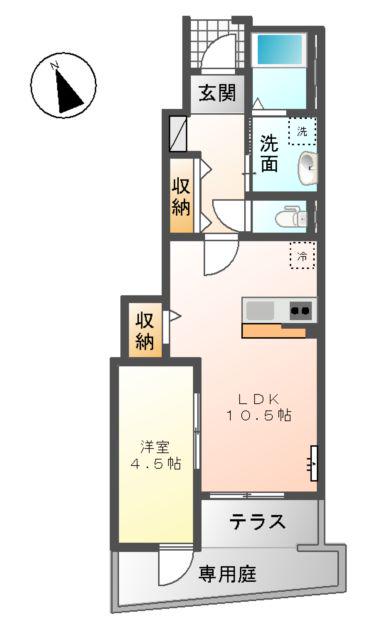 サニーコート(1LDK/1階)の間取り写真