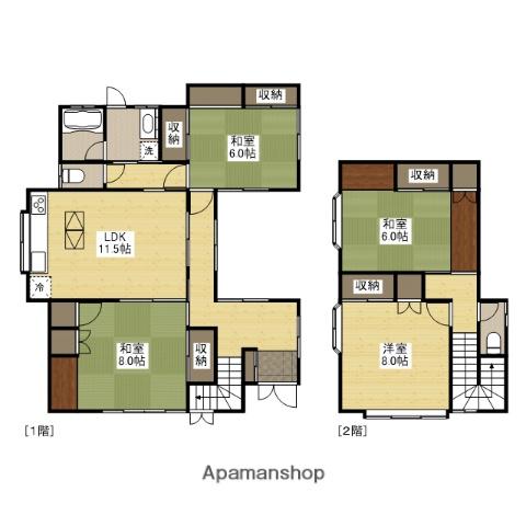 可部線 三滝駅 徒歩2分 2階建 築26年(4LDK)の間取り写真