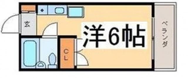 第13片山ビル(1K/4階)の間取り写真