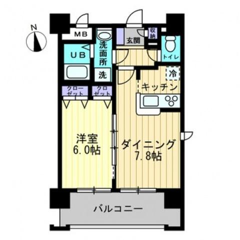 J・GRACE十日市(1LDK/12階)の間取り写真