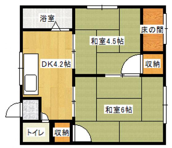 池田アパート(2DK/2階)の間取り写真