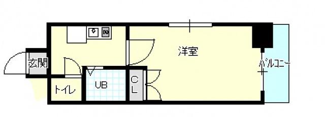 サンドエル東蟹屋(1K/8階)の間取り写真