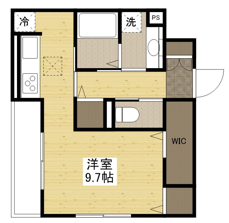 サンマルクW(ワンルーム/1階)の間取り写真